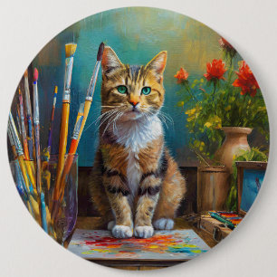 Badge Rond 15,2 Cm Le Chat Artistique