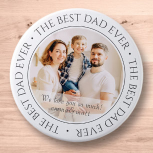 Badge Rond 15,2 Cm Le meilleur papa jamais simple photo classique mod