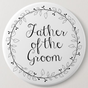 Badge Rond 15,2 Cm Le nom nuptiale de partie étiquette - le père du