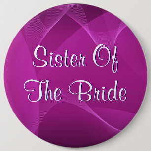 Badge Rond 15,2 Cm Le pourpre ondule la soeur de la jeune mariée