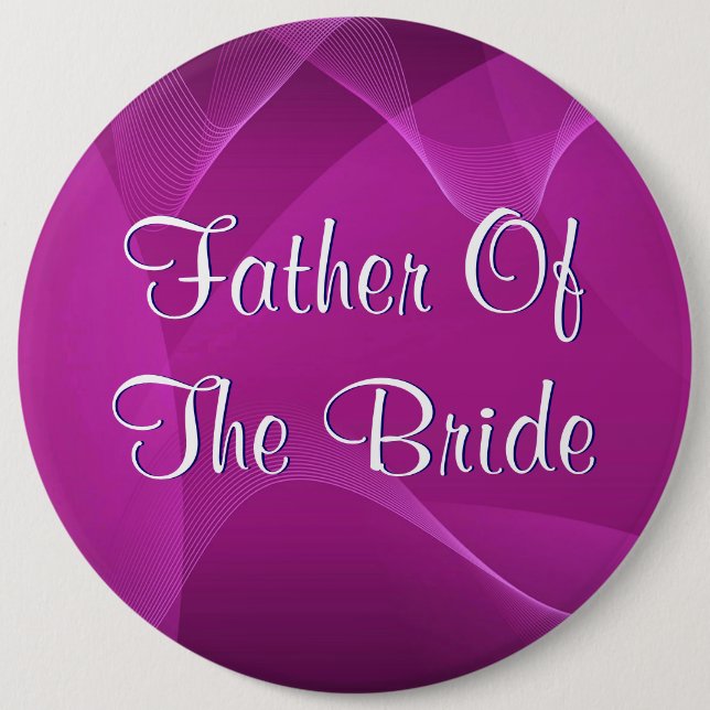 Badge Rond 15,2 Cm Le pourpre ondule le père de la jeune mariée (Devant)