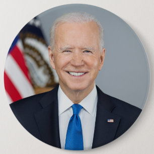 Badge Rond 15,2 Cm Le président Joe Biden Portrait de la Maison Blanc