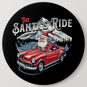 Badge Rond 15,2 Cm le traîneau du Père Noël.