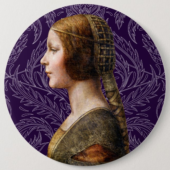 Badge Rond 15,2 Cm Leonardo da Vinci Portrait La Bella Principessa (Devant)
