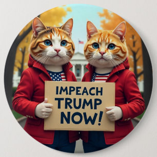 Badge Rond 15,2 Cm Les chats disent qu'il faut s'attaquer à Trump