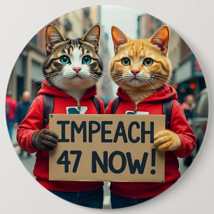 Badge Rond 15,2 Cm Les chats disent qu'il faut s'attaquer à Trump