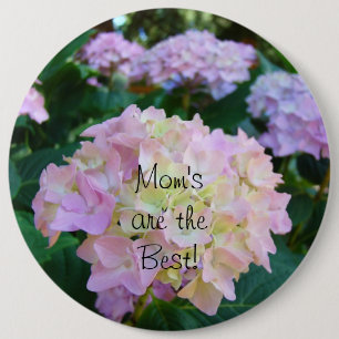 Badge Rond 15,2 Cm Les mamans sont les meilleures ! boutons Rose Jaun