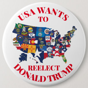 Badge Rond 15,2 Cm Les USA veulent réélire Donald Trump