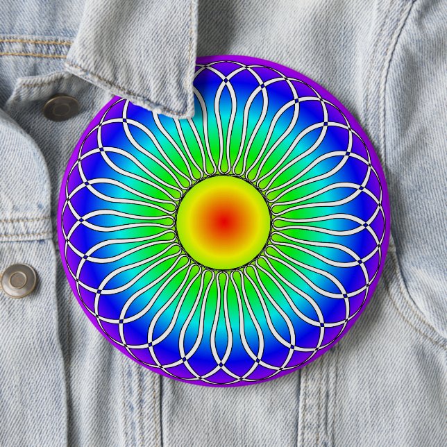 Badge Rond 15,2 Cm Levée Abstraite (En situation)