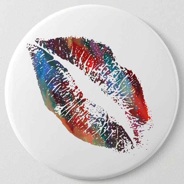 Badge Rond 15,2 Cm Lèvres élégantes #5 (Devant)