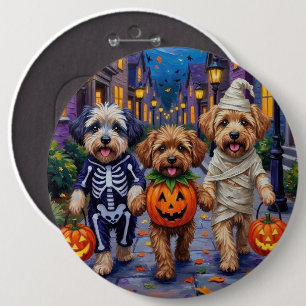 Badge Rond 15,2 Cm Lhasa Apso faisant Trick-or-Treat dans des costume