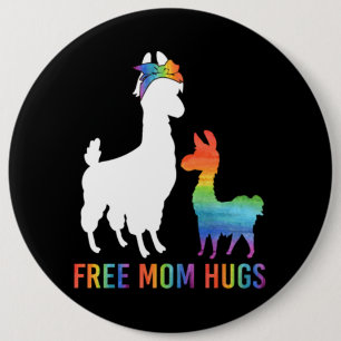 Badge Rond 15,2 Cm Libérez Maman Hugs Mama Llama