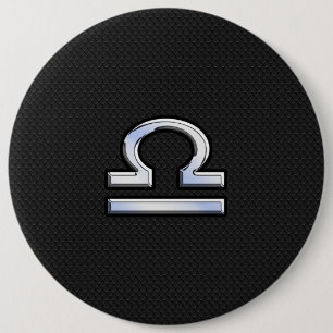 Badge Rond 15,2 Cm Libra Zodiac Connexion sur le décor de peau de ser