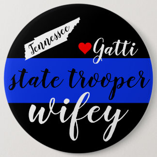 Badge Rond 15,2 Cm Ligne Bouton-Bleue w/Name de Wifey de soldat de la