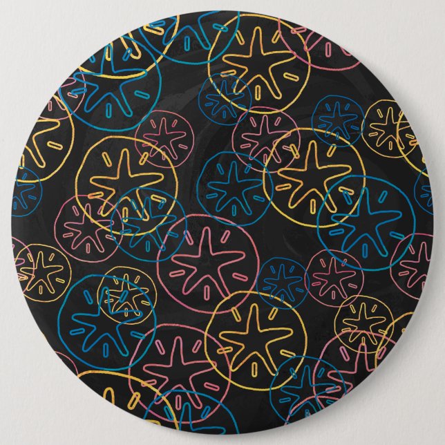 Badge Rond 15,2 Cm Lignes de Dollar de Sable Rouge Jaune Bleu (Devant)