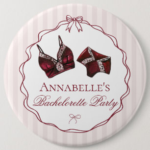 Badge Rond 15,2 Cm Lingerie de Bourgogne Cadeau de Fête de Bacheloret