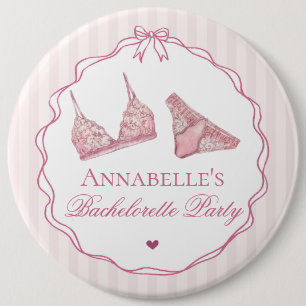 Badge Rond 15,2 Cm Lingerie rose en cadeau pour enterrement de vie de