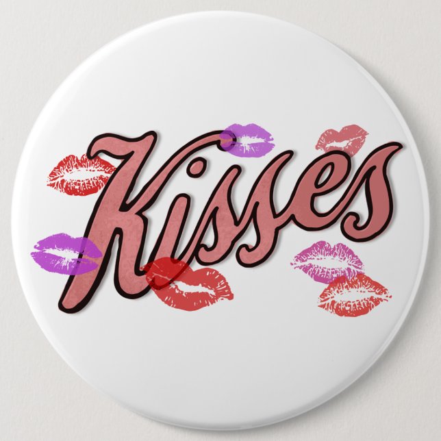BADGE ROND 15,2 CM LIP KISSES (Devant)