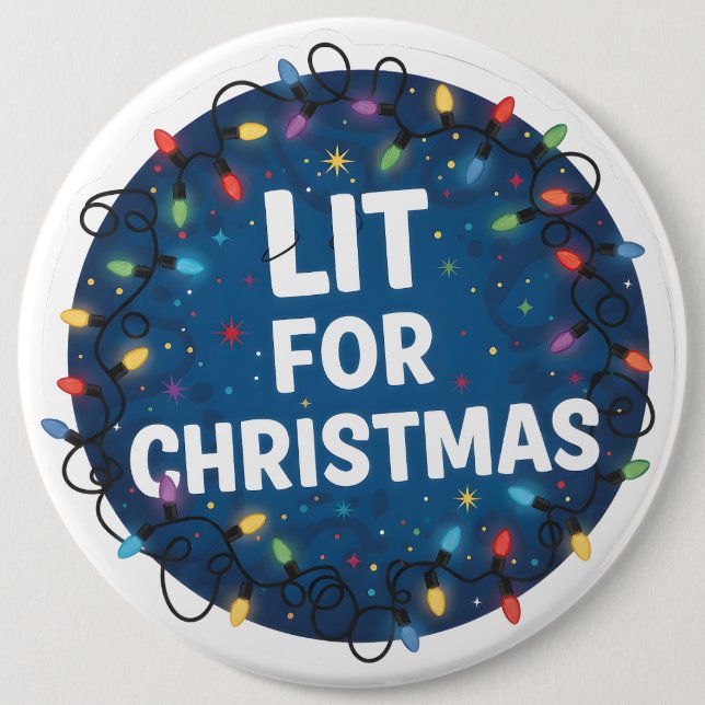 Badge Rond 15,2 Cm Lit for Christmas (Devant)