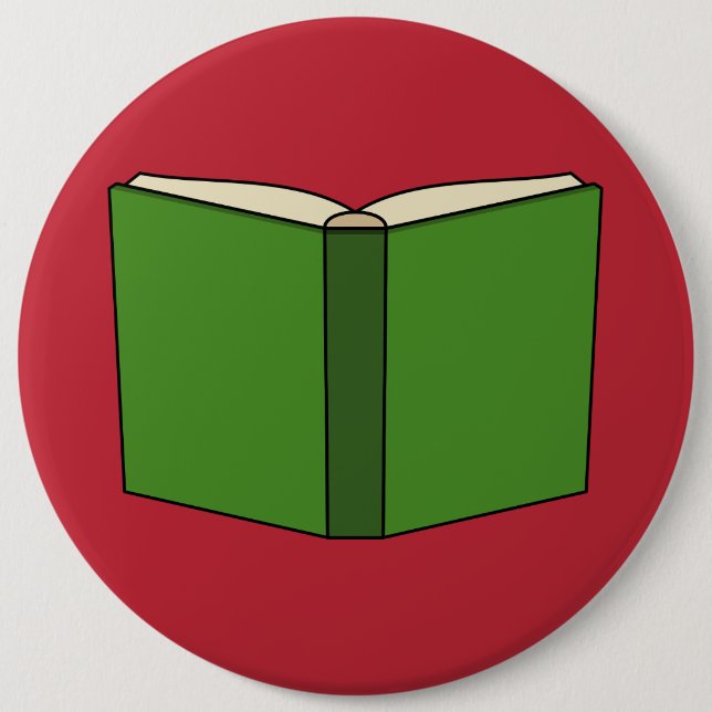 Badge Rond 15,2 Cm Livre vert de dessin (Devant)