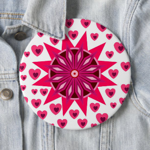 BADGE ROND 15,2 CM LOVE VALENTINE, DON DE FÊTE D'ANNIVERSAIRE AVEC LE