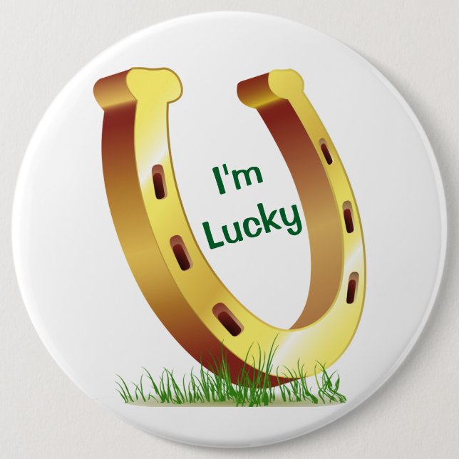 Badge Rond 15,2 Cm Lucky Horseshoe (Devant)