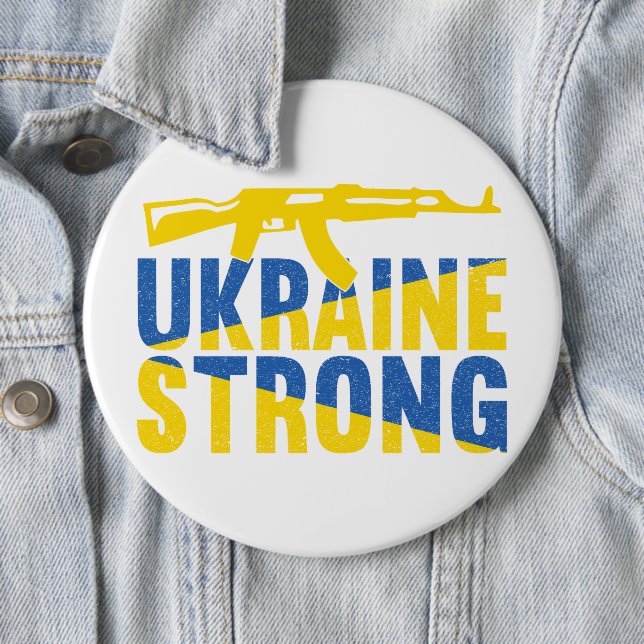 Badge Rond 15,2 Cm L'Ukraine : un soutien fort pour l'Ukraine (En situation)