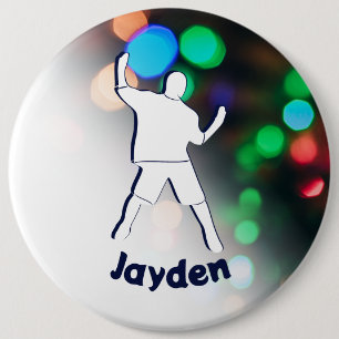 Badge Rond 15,2 Cm Lumières de fête dansante pour joyeux anniversaire