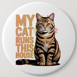Badge Rond 15,2 Cm Ma citation drôle d'amour de chat