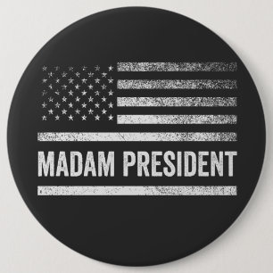 Badge Rond 15,2 Cm Madame la Présidente Harris Walz Élection américai