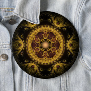 Badge Rond 15,2 Cm Magique mystique fée motif fractal mandala