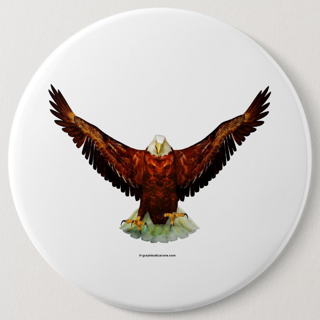 Badge Rond 15,2 Cm Majestic Eagle Button Pins (Devant)