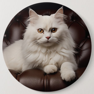 Badge Rond 15,2 Cm Majestic white cat