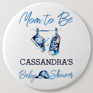 Badge Rond 15,2 Cm Maman pour être c'est un garçon baby shower person