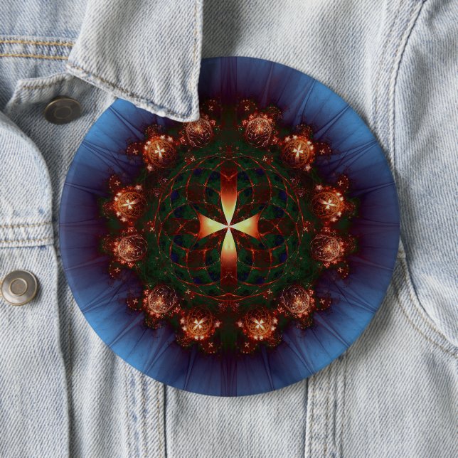 Badge Rond 15,2 Cm Mandala (En situation)