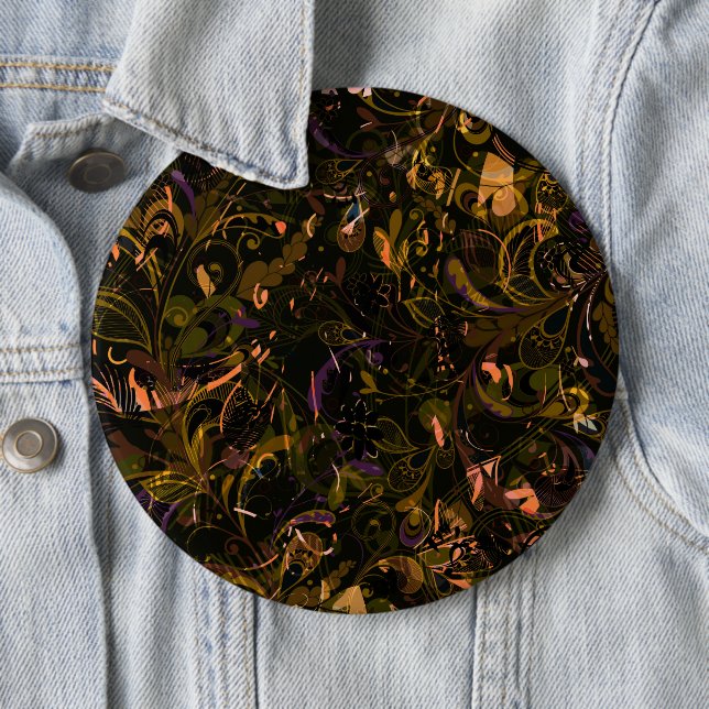 Badge Rond 15,2 Cm Mandala Abstrait 5 (En situation)
