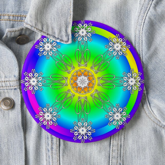 Badge Rond 15,2 Cm Mandala celtique (En situation)