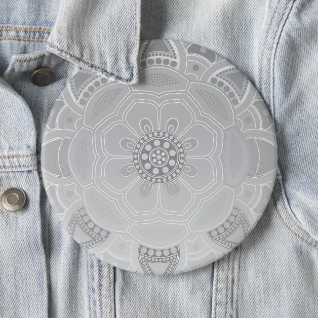 Badge Rond 15,2 Cm Mandala Creation, tous les points pour un 3 (En situation)