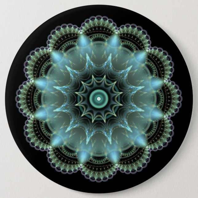 Badge Rond 15,2 Cm Mandala fractal (Devant)