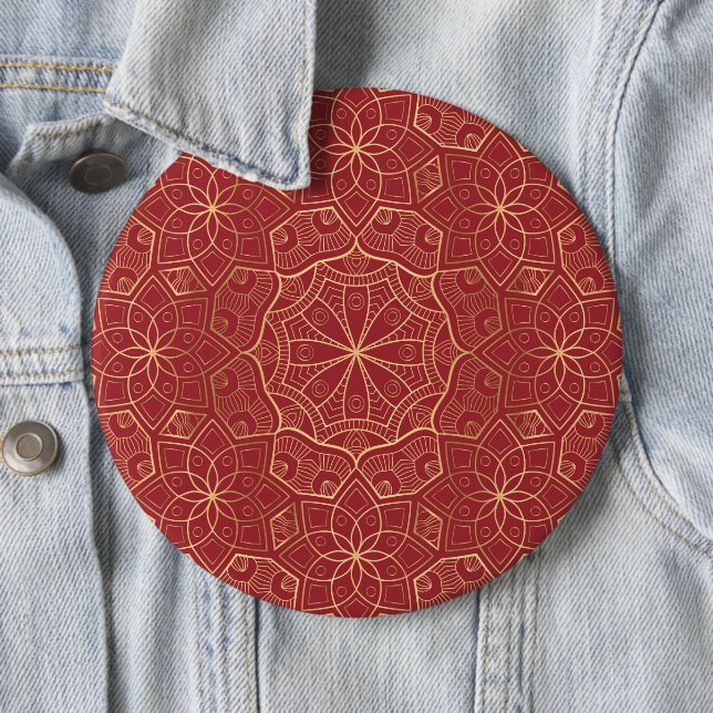 Badge Rond 15,2 Cm Mandala Luxe 6 (En situation)