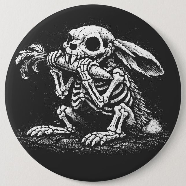 Badge Rond 15,2 Cm Manger des légumes – Lapin mort par BurnsInHell (Devant)