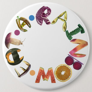 Badge Rond 15,2 Cm Mangez un arc-en-ciel - fruits et légumes sains