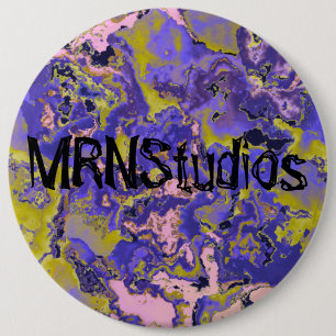 Badge Rond 15,2 Cm Marbre Radioactif