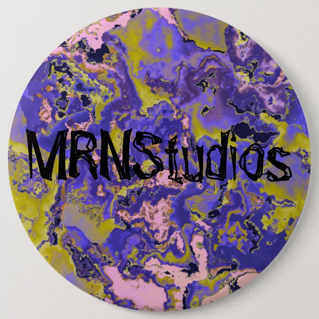 Badge Rond 15,2 Cm Marbre Radioactif (Devant)