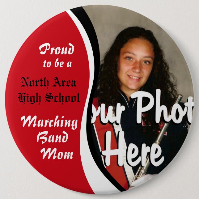 Badge Rond 15,2 Cm Marching Band Maman (Devant)
