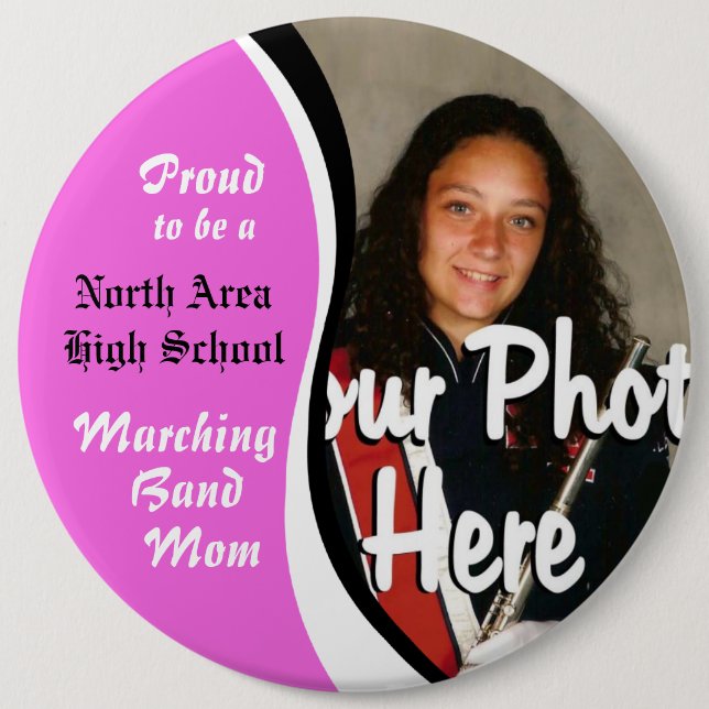 Badge Rond 15,2 Cm Marching Band Maman (Devant)