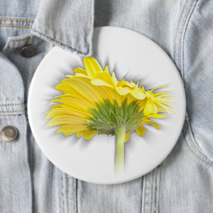 Badge Rond 15,2 Cm marguerite jaune