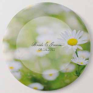 Badge Rond 15,2 Cm Mariage floral d'été de fleur de marguerites de