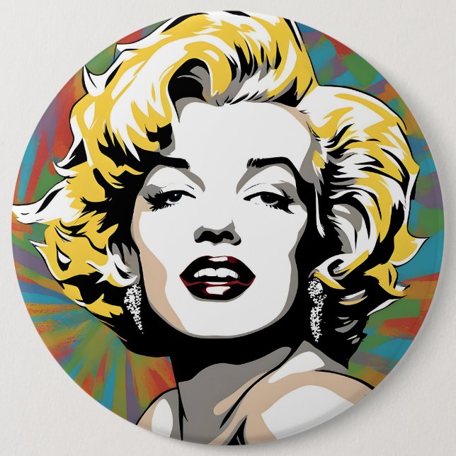 Badge Rond 15,2 Cm Marylin Monroe (Devant)