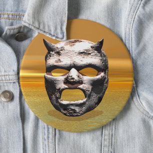 Badge Rond 15,2 Cm Masque du bouton Pierre